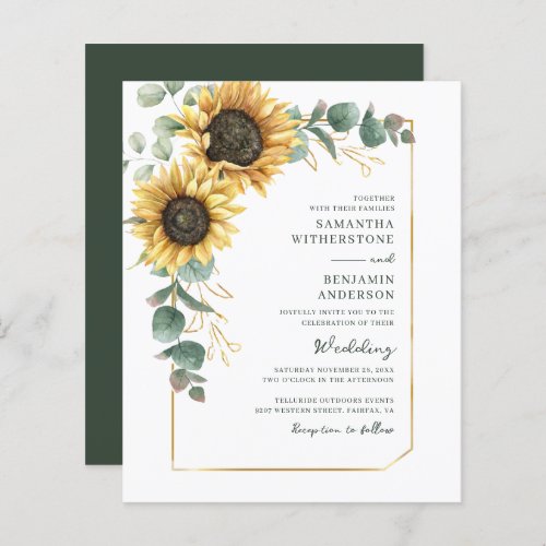 Sunflower All_in_One QR Code Wedding Invitation