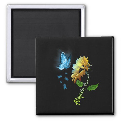 Sunflower Alopecia Awareness 1  Magnet