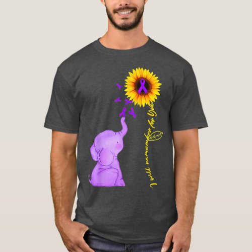 Sunflower Alzheimer Awareness I Will Remember For  T_Shirt