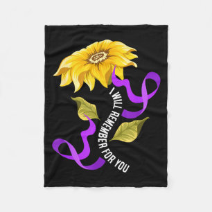 Sunflower alzheimer's awareness support squad fleece blanket