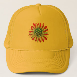 Sunflower American Flag 4th of July Women Men Meri Trucker Hat