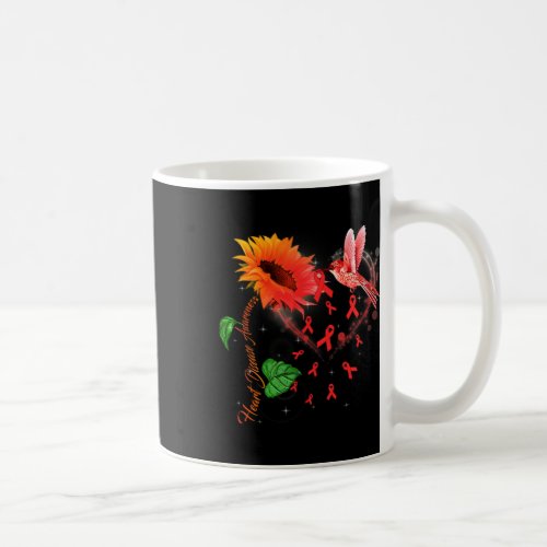 Sunflower amp Red Ribbon Heart Disease Awareness Coffee Mug