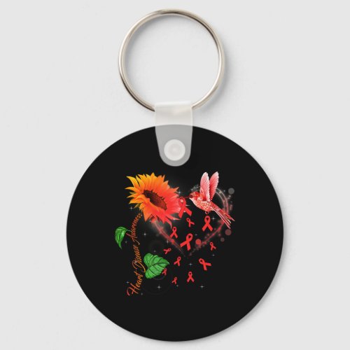 Sunflower amp Red Ribbon Heart Disease Awareness Keychain