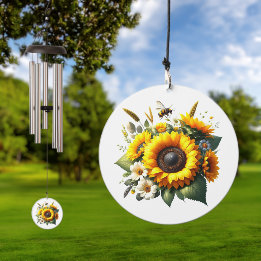 Sunflower and Bee Floral Wind Chime