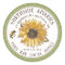 Sunflower and Bee Honey Label Sage Dotted Border  