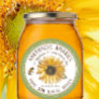 Sunflower and Bee Honey Label Sage Dotted Border