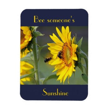 Sunflower And Bee Magnet by Considernature at Zazzle