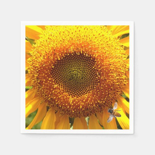 Sunflower and Bee Paper Napkins