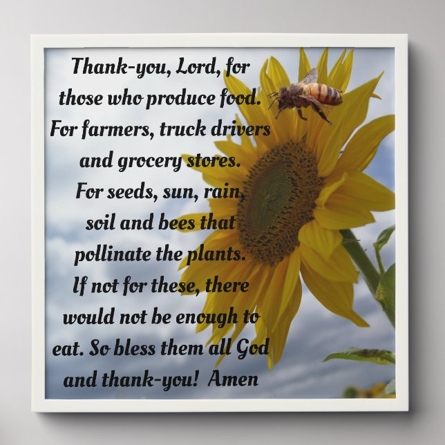 Sunflower And Bee Prayer Wall Tile (Front Set)