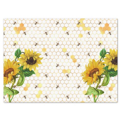 Sunflower and Bee Series Design Eight Tissue Paper