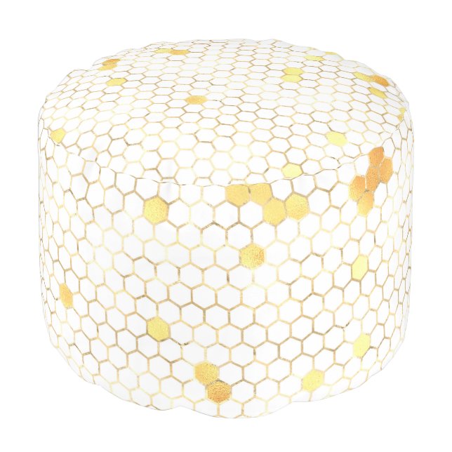 Sunflower and Bee Series Design Five  Pouf (Angled Front)