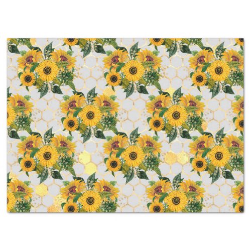 Sunflower and Bee Series Design Four Tissue Paper