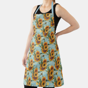 Sunflower and Bee Series Design Fourteen Apron