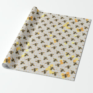 Sunflower and Bee Series Design Ten Wrapping Paper