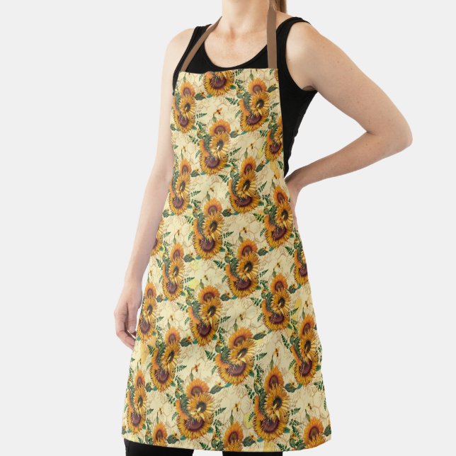 Sunflower and Bee Series Design Three Apron (Insitu)