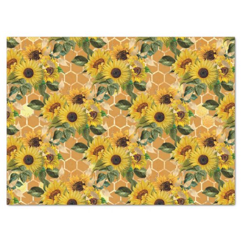 Sunflower and Bee Series Design Two Tissue Paper