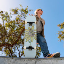 Sunflower and bee Skateboard