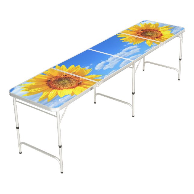 Sunflower and Bees Beer Pong Table (Angled)