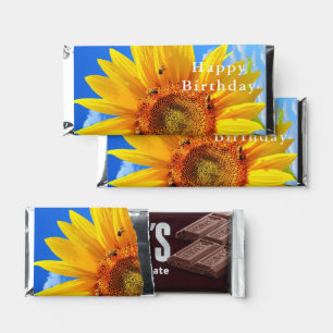 Sunflower and Bees Birthday Hershey Bar Favors