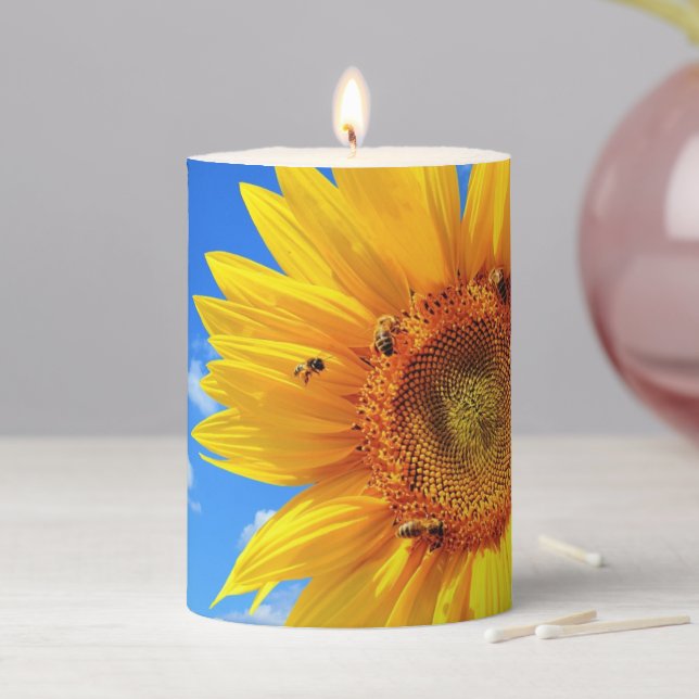 Sunflower and Bees Candle (In Situ)