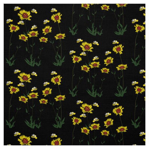 Sunflower and Bees Fabric