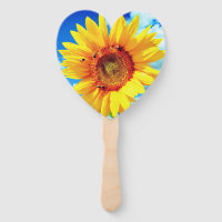Sunflower and Bees Hand Fans