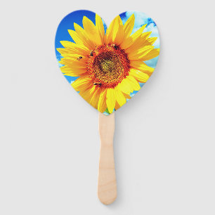 Sunflower and Bees Hand Fans