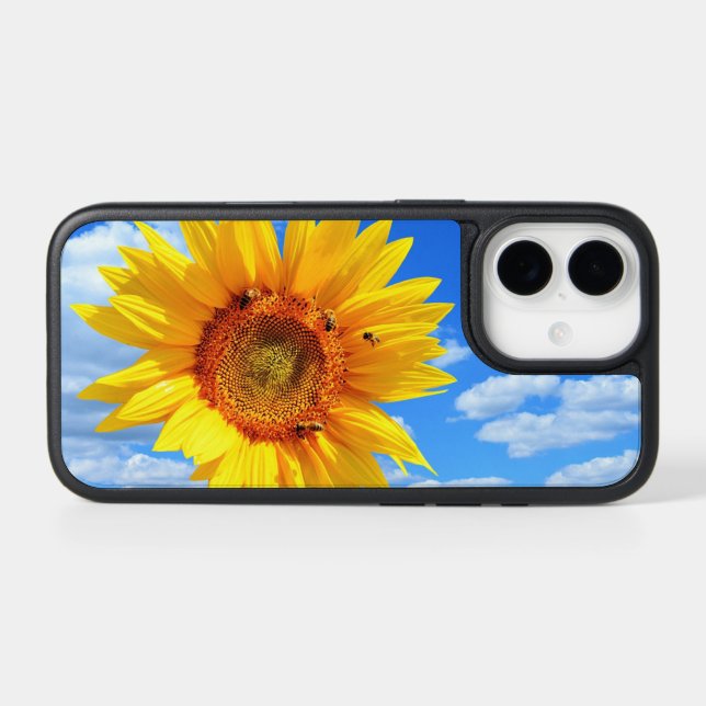 Sunflower and Bees iPhone Case (Back Horizontal)