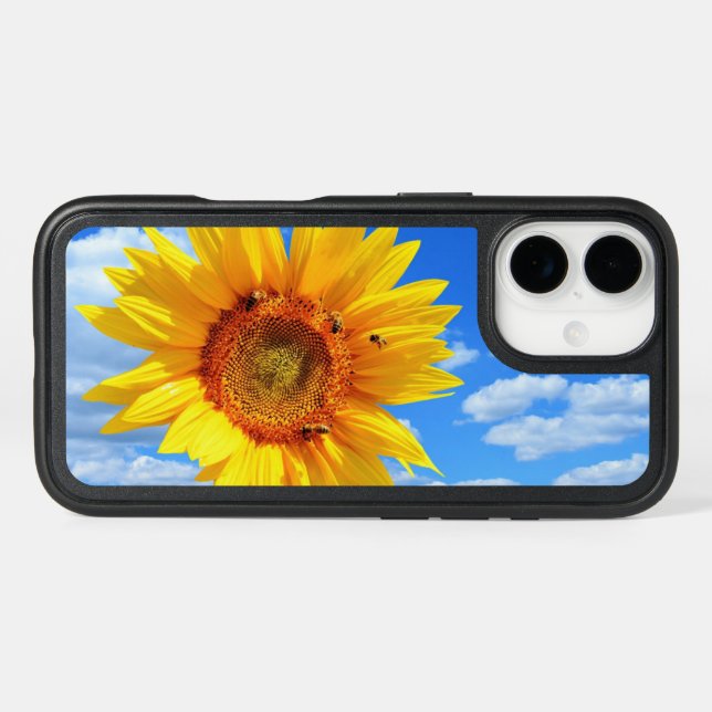 Sunflower and Bees iPhone Case (Back Horizontal)
