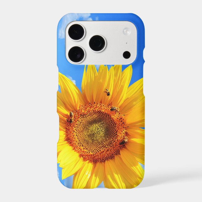 Sunflower and Bees iPhone Case (Back)