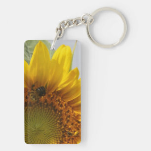 Sunflower and Bees Keychain