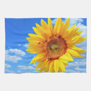 Sunflower and Bees Kitchen Towel