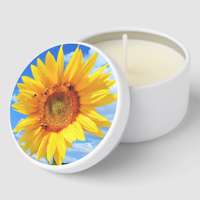 Sunflower and Bees Mini Candle Favors (Corner)