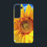 Sunflower and Bees on Blue Sky Samsung Galaxy S22 Case<br><div class="desc">Yellow Sunflower and Bees on Blue Sky - Summer Day - Photo Flower Nature - You can also personalize - Choose / Add Your Unique Photo - Image / Text - Name / Color / Font / Size / more - Make Your Special Gift - Resize and move or remove...</div>