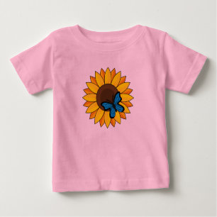 Sunflower and Blue Butterfly Baby T-Shirt