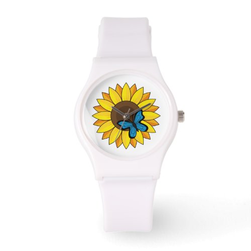 Sunflower and Blue Butterfly Watch