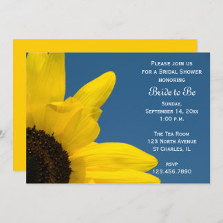Sunflower and Blue Sky Bridal Shower Invitation