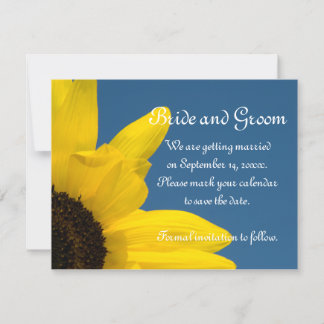 Sunflower and Blue Sky Wedding Save the Date