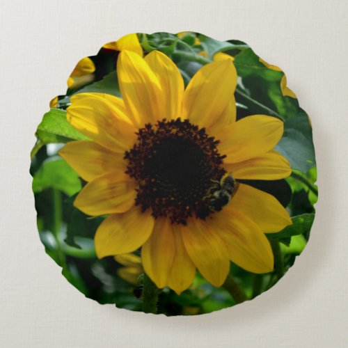 Sunflower and bumblebee Throw Pillow 16