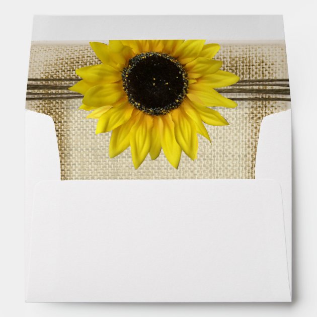 Sunflower And Burlap Envelope