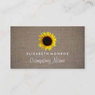Sunflower and Burlap, Floristry Business Card
