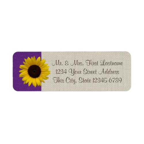 Sunflower and Burlap Purple Label