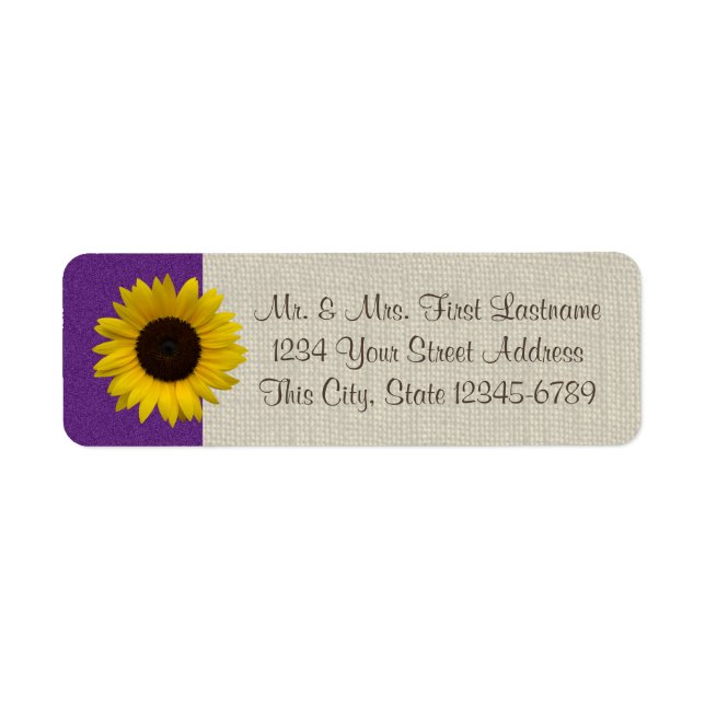 Sunflower and Burlap Purple Label (Front)