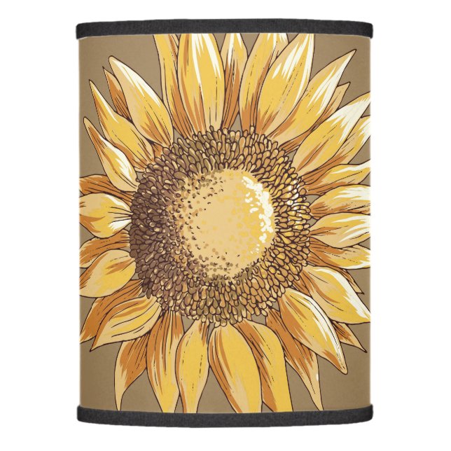 Sunflower and Butterflies Vintage Elegant Lamp Shade (Front)
