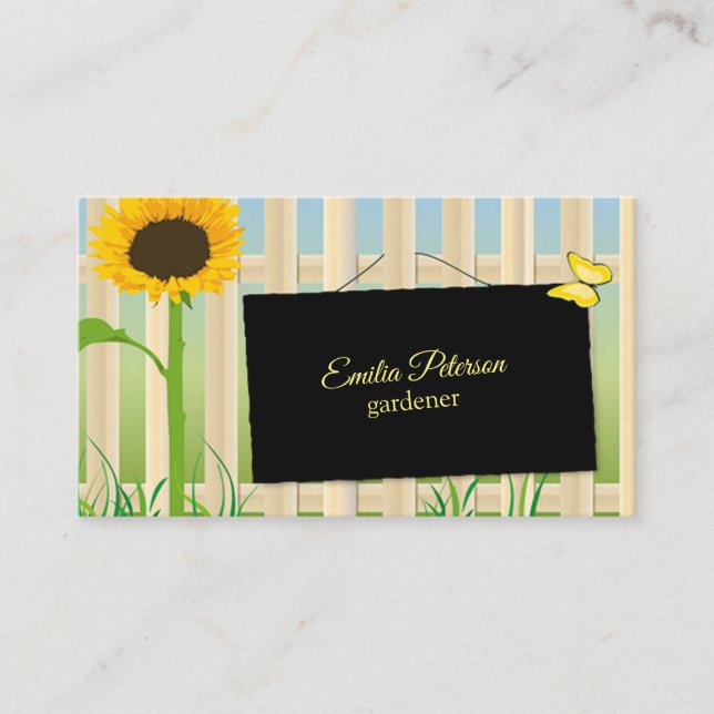 Sunflower and butterfly business card (Front)