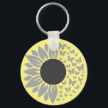 Sunflower and Butterfly Yellow Keychain<br><div class="desc">This is the perfect cute and unique design for your everyday keychain needs.
Visit our shop for similar matching accessories.</div>