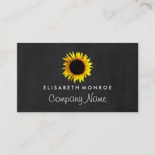 Sunflower and Chalkboard Floristry Business Card