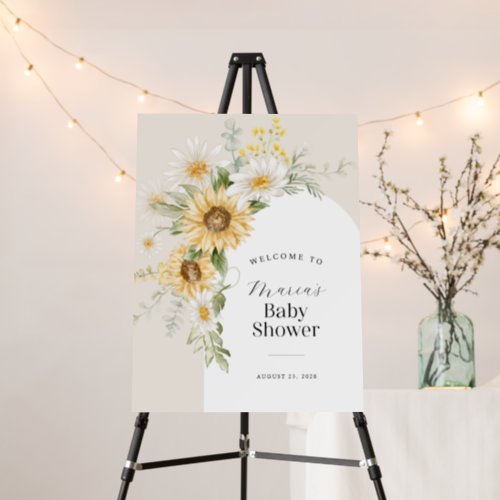Sunflower and Daisy Baby Shower Welcome Foam Board