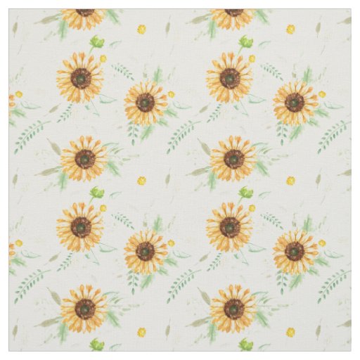 Sunflower and Daisy bouquets Fabric | Zazzle