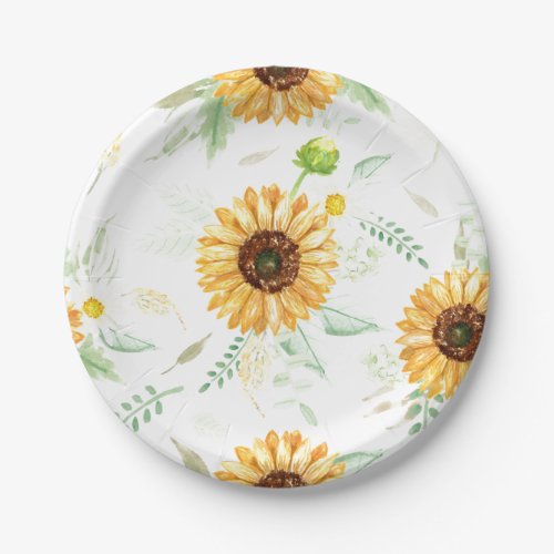 Sunflower and Daisy bouquets Paper Plates